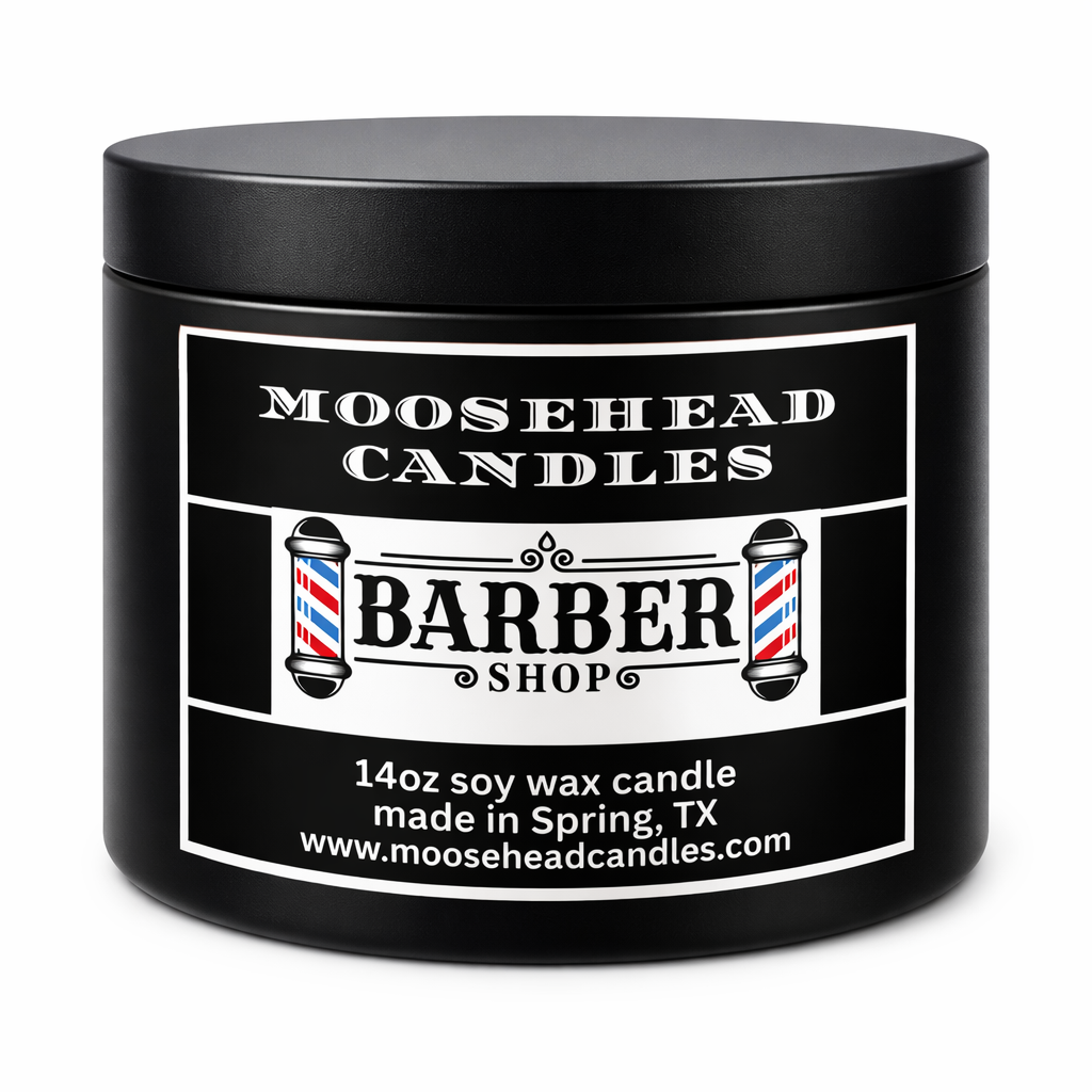 XL oz Barber Shop Candle | Dual Wicks | Lavender, Teak & Baby Powder Scent | Long-Lasting, Hand-Poured Candle.