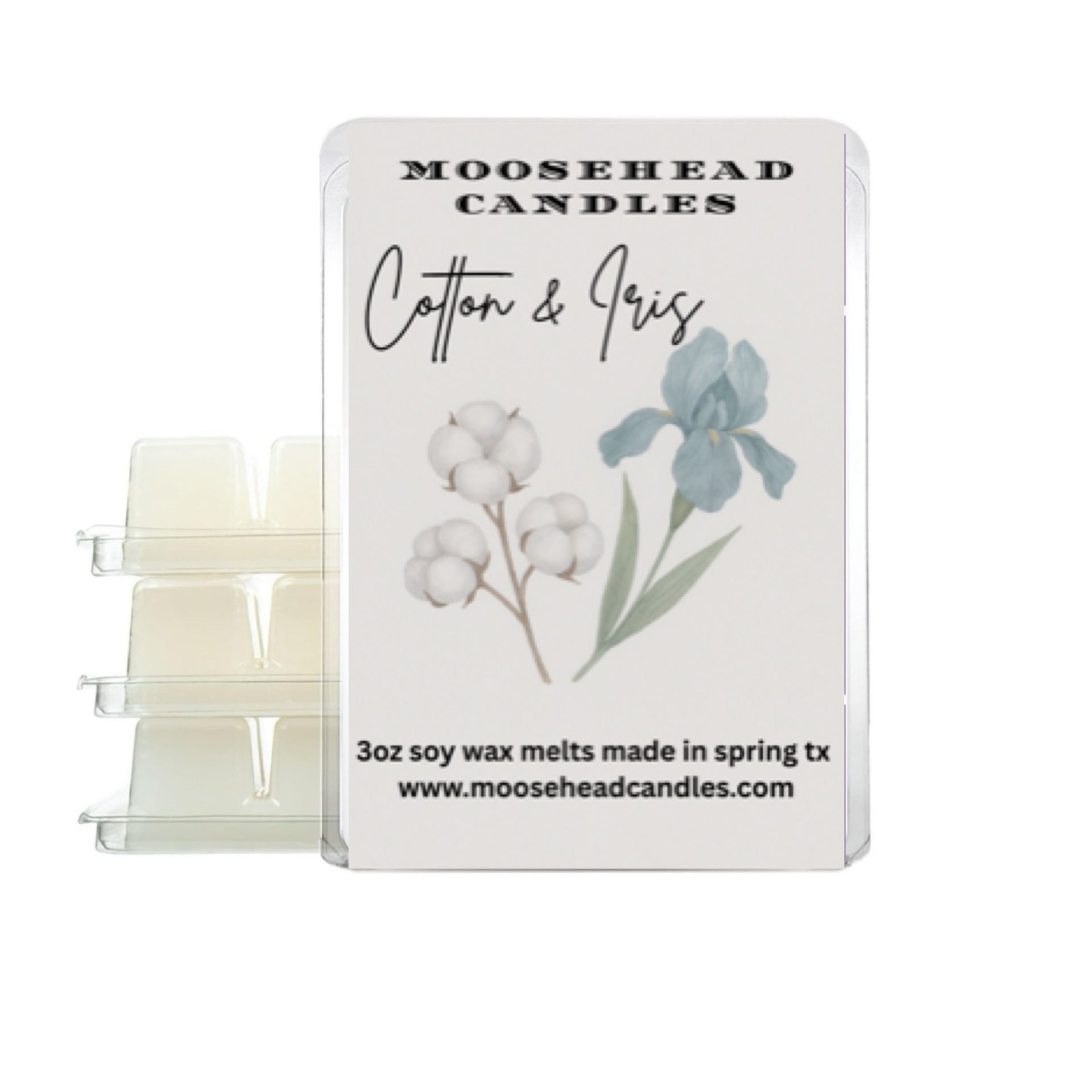 Calming Clean Cotton and Iris Wax Melts – 4 Pack Soy Blend – Fresh Laundry & Floral Scented Wax Melts