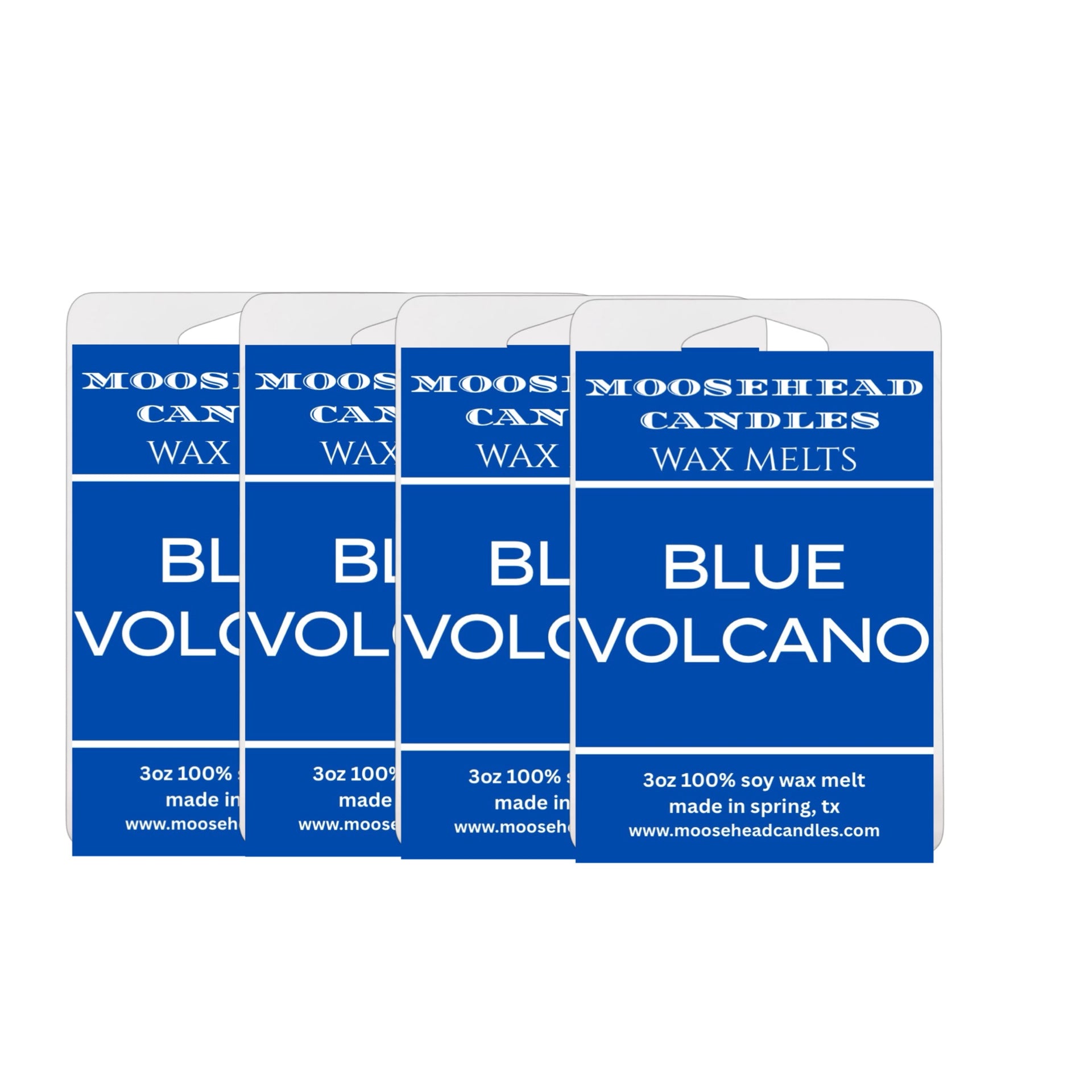 Blue Volcano Wax Melts – 4 Pack | Tropical Pineapple, Goji Berry & Mango with Driftwood | Long-Lasting, Pet Safe Soy Wax Cubes