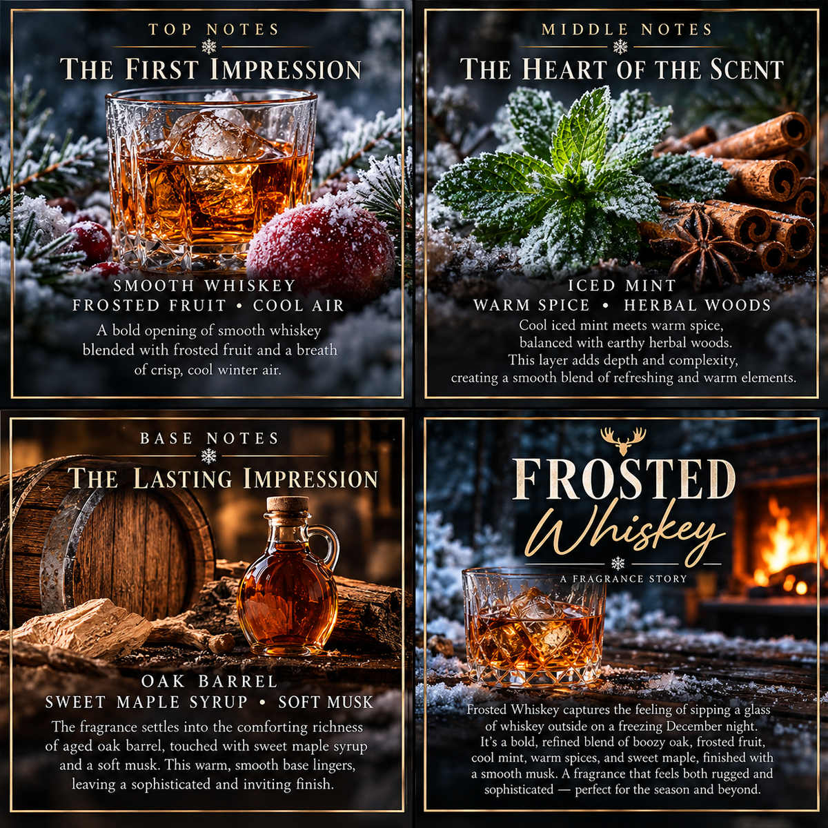 Frosted Whiskey Wax Melts – 4 Pack