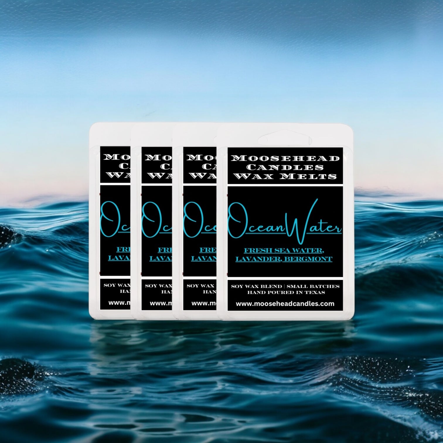 Ocean water lavender and bergamot with seawater fragrance 4 pack wax melts