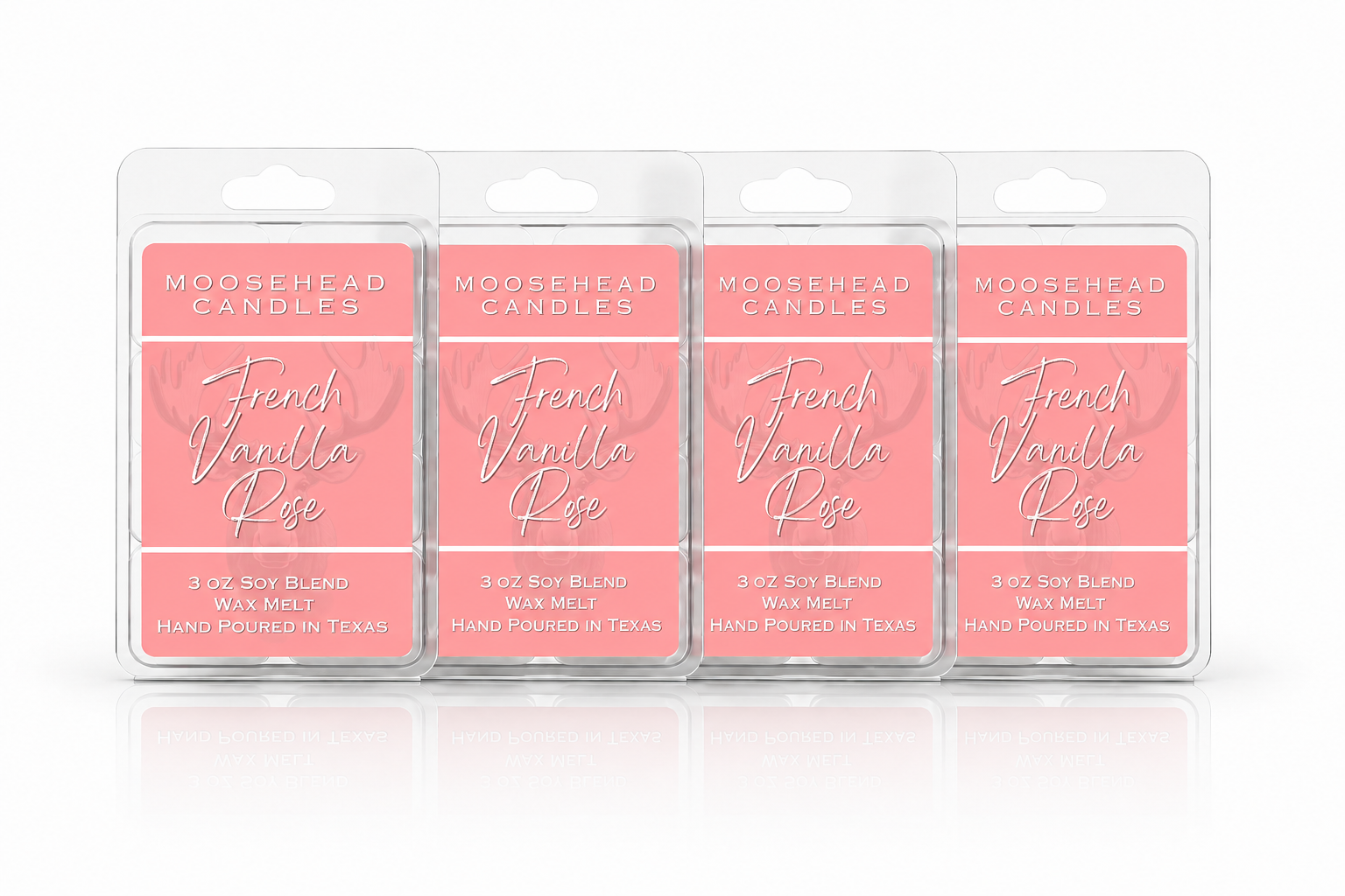 French Vanilla Rose Scented Wax Melts – Strong Long Lasting Floral Vanilla Home Fragrance – 4 Pack