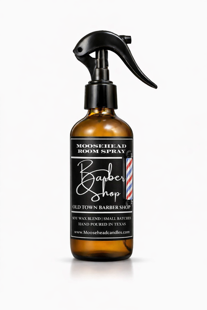 Old Town Barbershop Room Spray – 4oz Luxury Fine Mist, Lavender, Baby Powder, and Aftershave Scent, Alcohol-Free, Strong Scent for Home, Car, and Office