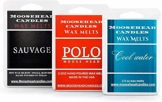 Men’s Cologne Scented Wax Melts – 3 Pack | Sauvage, Polo Red & Cool Water Inspired Fragrances
