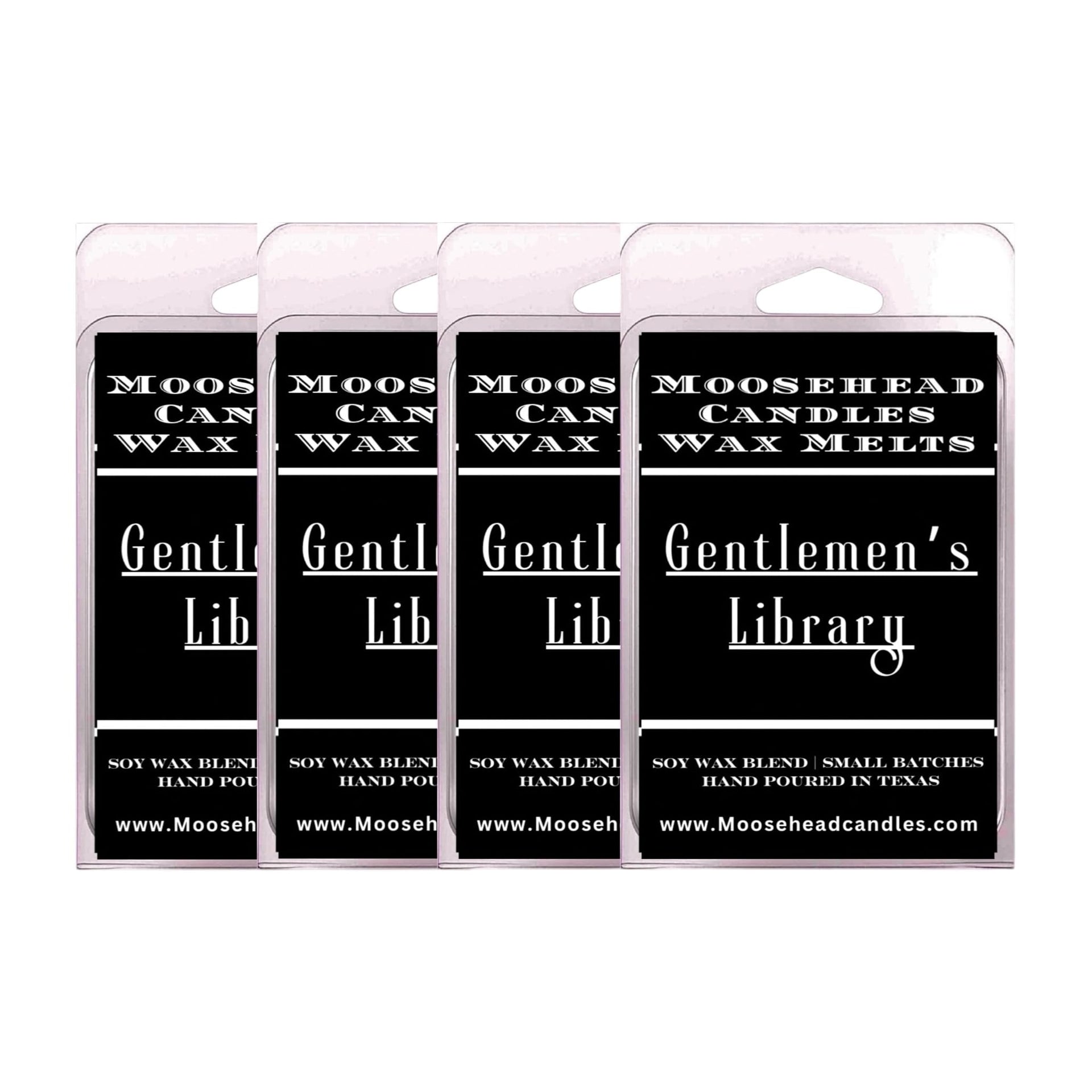 Gentlemen’s Library Wax Melts 4 Pack – Sophisticated Old Books & Oak Wood Scented Wax Melts, Long-Lasting Soy Wax for Home and Office, Luxurious Masculine Fragrance, Perfect for Book Lovers