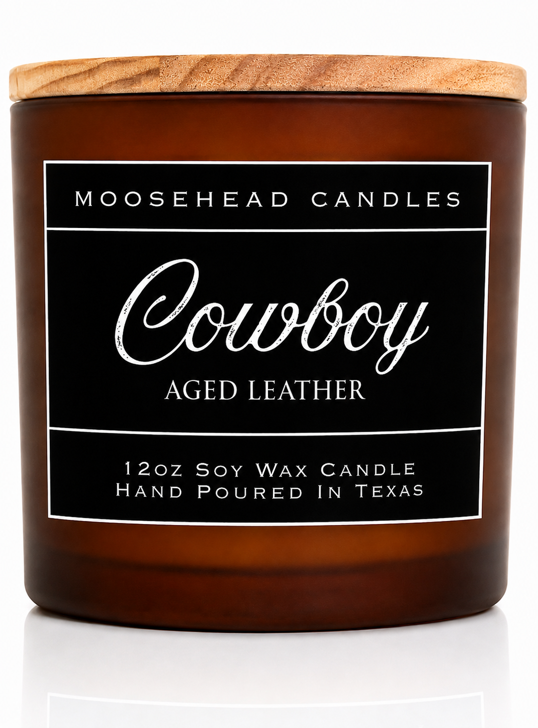 Leather scented candle, original leather soy wax candle with natural cotton wick | candle for men | by moosehead candles