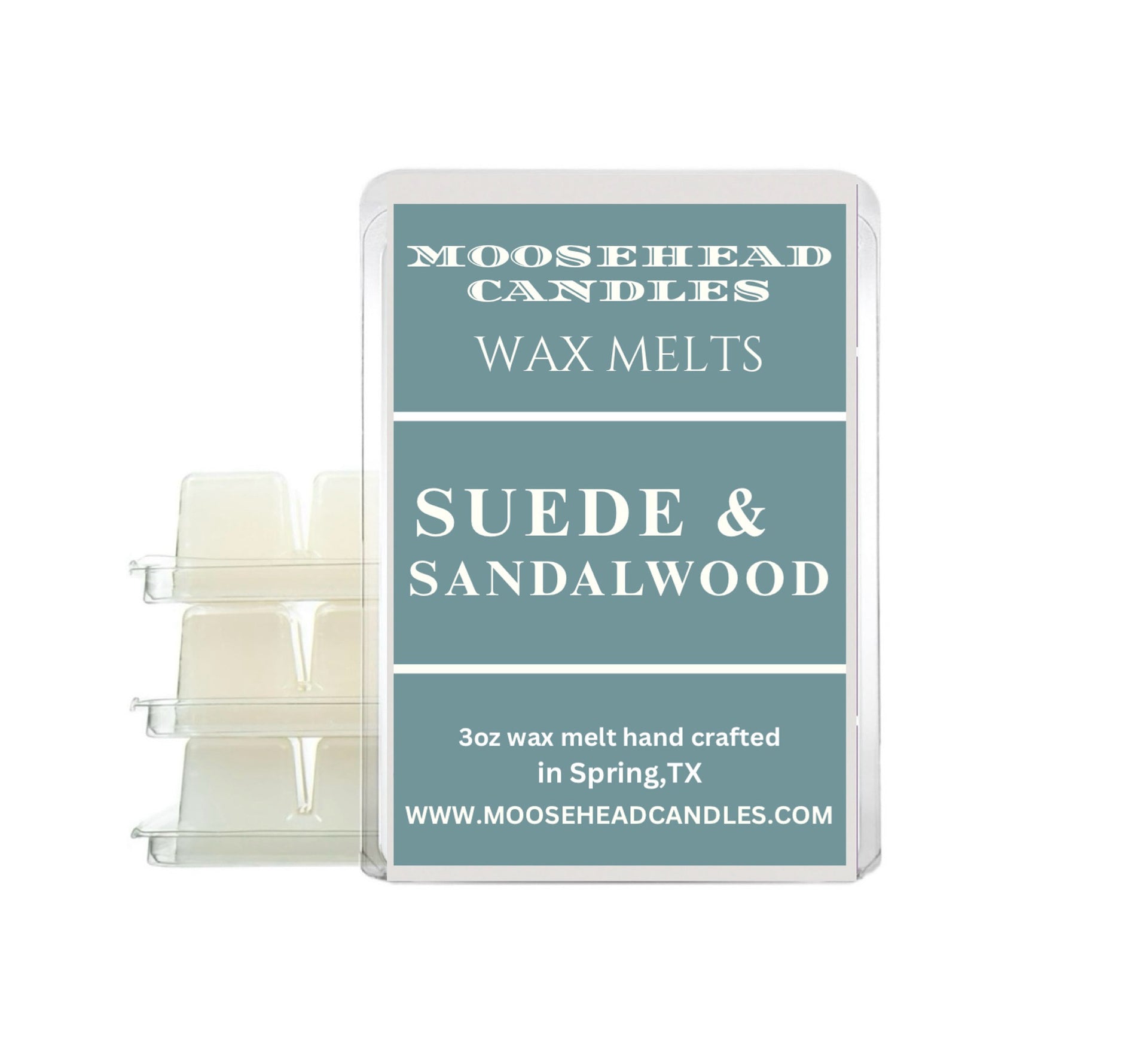4 Pack Suede & Sandalwood Wax Melts | Luxury Soy Blend, Long Lasting, Pet-Safe Home Fragrance