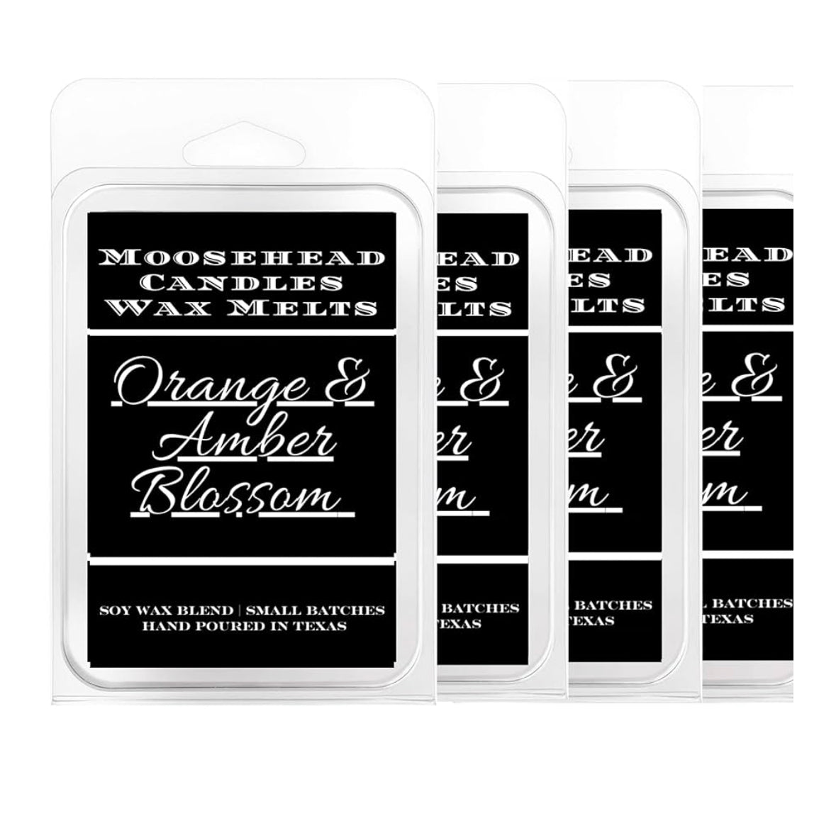 Orange Blossom & Amber Wax Melts 4-Pack | Moosehead Candles | Hand-Poured, Long-Lasting Home Fragrance | Supports Animal Rescue Efforts