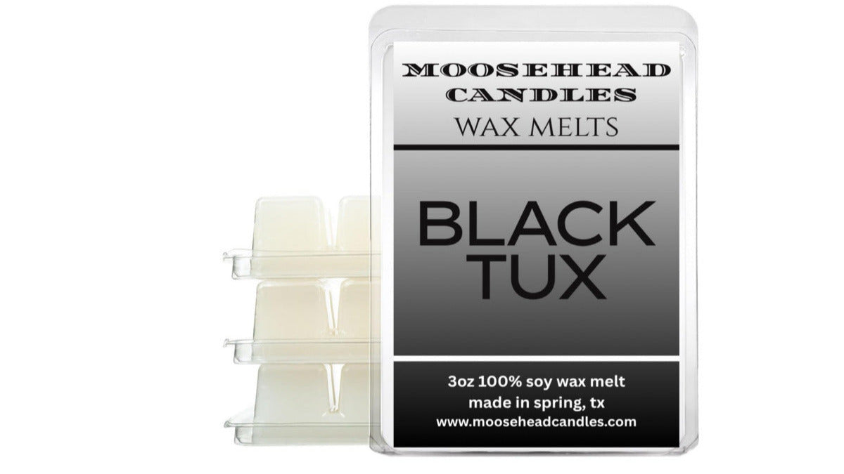 Black Tux Men's Wax Melts – 4 Pack | Smoky Black Tea, Bergamot & Bay L