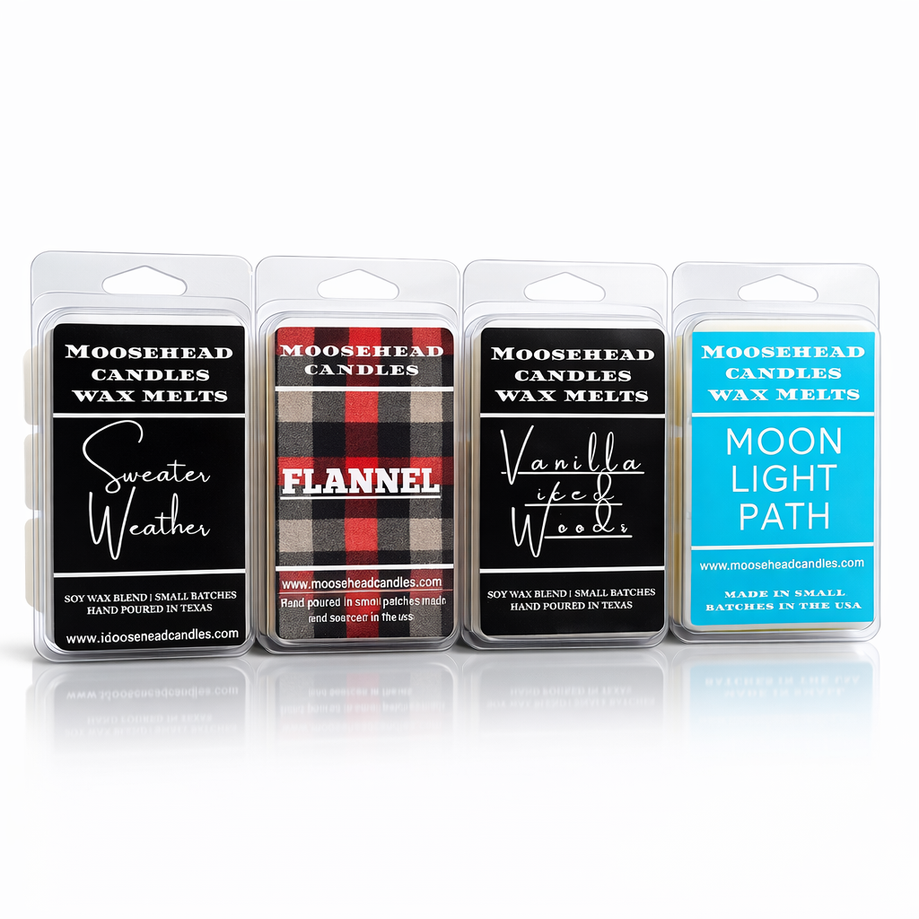 Bath & Body Works Replica Wax Melts Collection – Moonlight Path, Flannel, Iced Vanilla Woods, Sweater Weather | Stronger, Safer, Pet & Family Friendly | Hand-Poured by Moosehead Candles