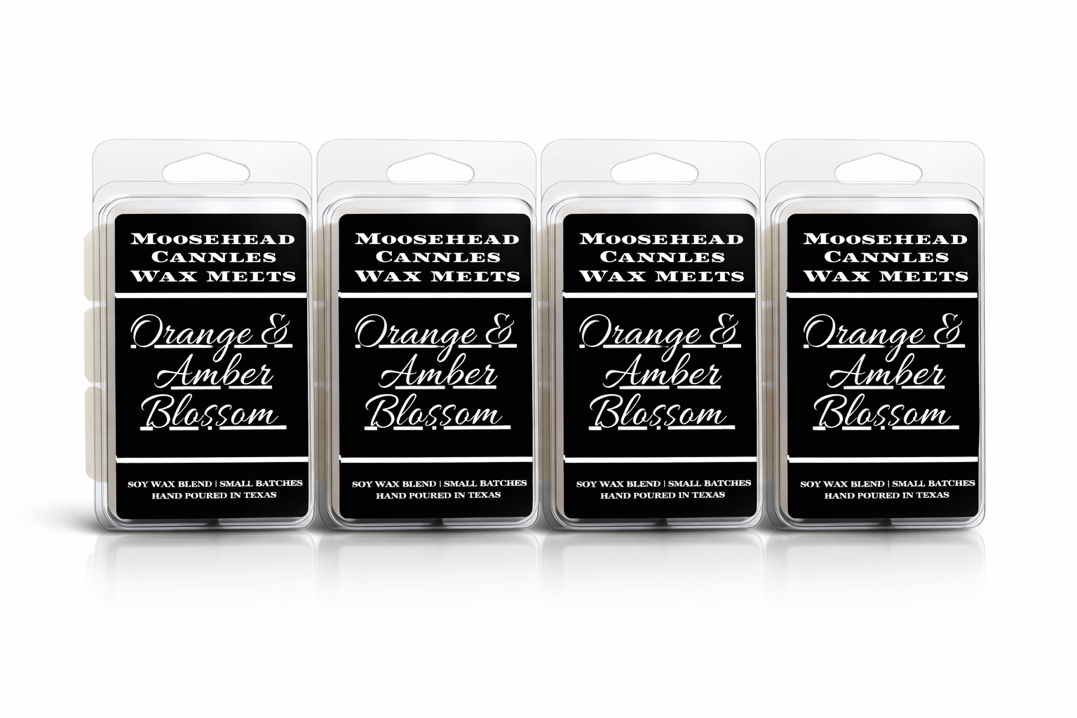 Orange Blossom & Amber Wax Melts 4-Pack | Moosehead Candles | Hand-Poured, Long-Lasting Home Fragrance | Supports Animal Rescue Efforts