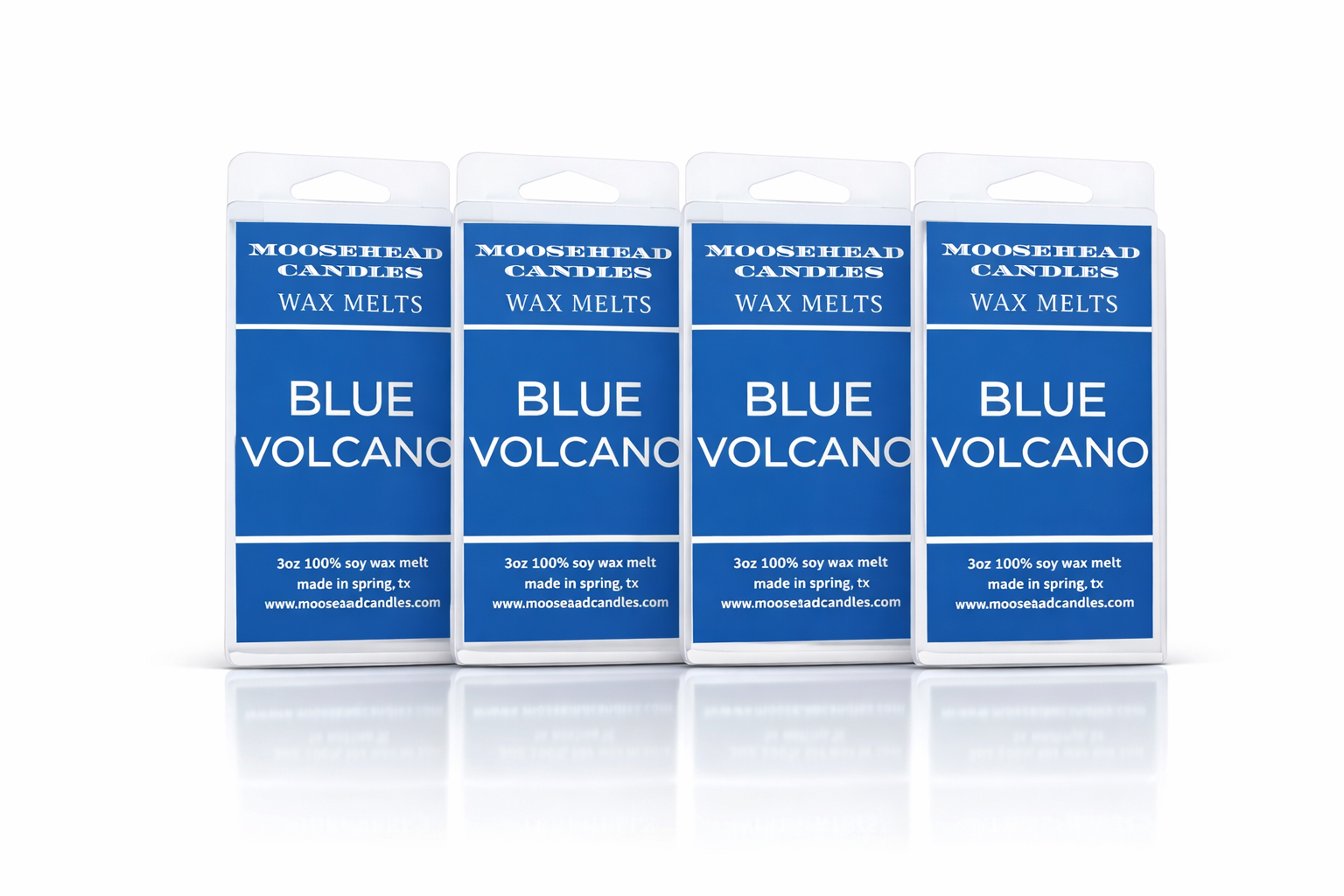 Blue Volcano Wax Melts – 4 Pack | Tropical Pineapple, Goji Berry & Mango with Driftwood | Long-Lasting, Pet Safe Soy Wax Cubes