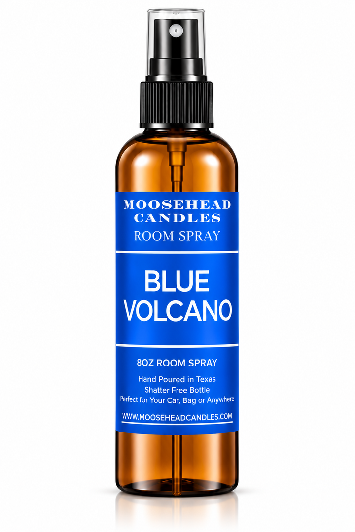 Moosehead Candles Blue Volcano 8 oz shatter-free room spray